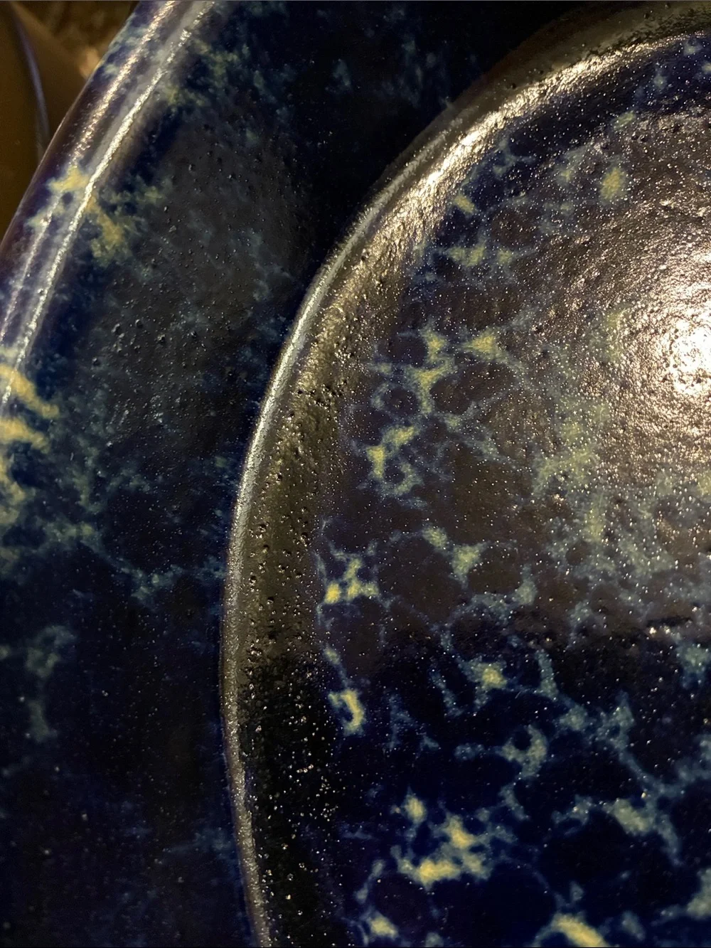 Bennington Potters Vermont large heart baker in blue agate